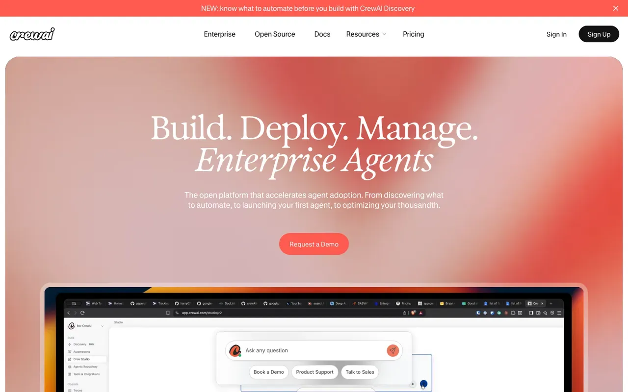 CrewAI homepage