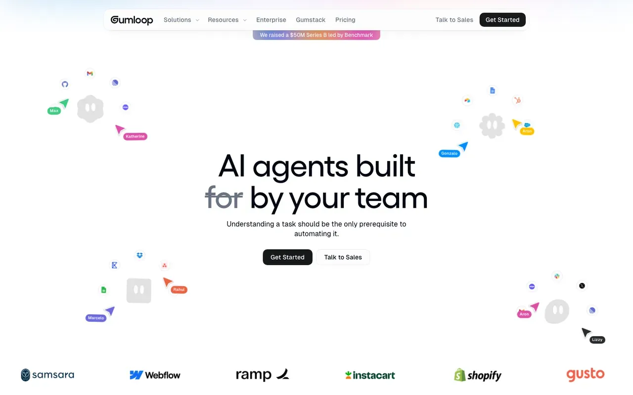 Gumloop homepage