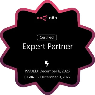 2V Automation - Certified n8n Expert Partner badge