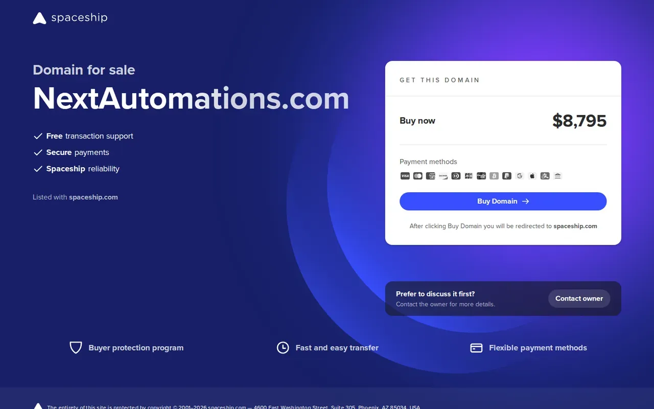 NextAutomation homepage