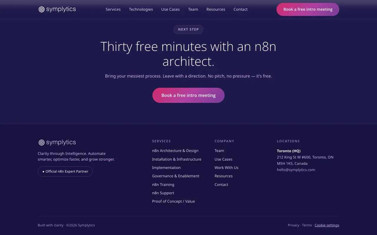 Symplytics homepage