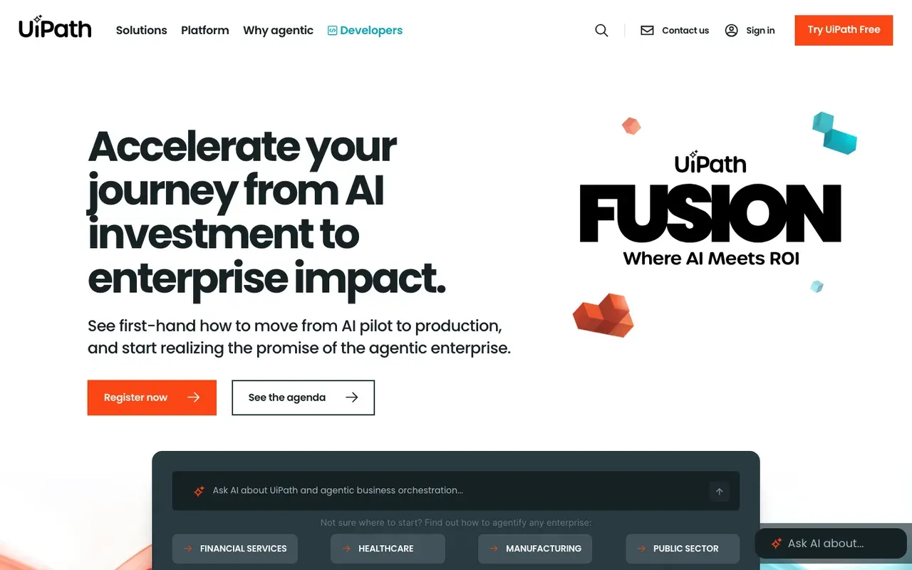 UiPath homepage